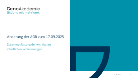 Änderungen der AGB's zum 17.09.2025